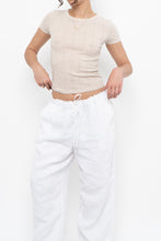 Load image into Gallery viewer, AMERICAN EAGLE x Beige Pointelle Cotton Baby Tee (XS)