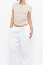 Load image into Gallery viewer, AMERICAN EAGLE x Beige Pointelle Cotton Baby Tee (XS)