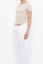Load image into Gallery viewer, AMERICAN EAGLE x Beige Pointelle Cotton Baby Tee (XS)