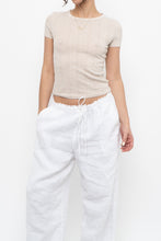 Load image into Gallery viewer, AMERICAN EAGLE x Beige Pointelle Cotton Baby Tee (XS)