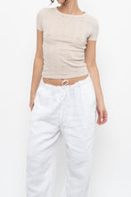 Load image into Gallery viewer, AMERICAN EAGLE x Beige Pointelle Cotton Baby Tee (XS)