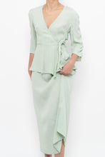 Load image into Gallery viewer, ATELIER REVE x Faint Patterned Light Teal Midi Dress (M)