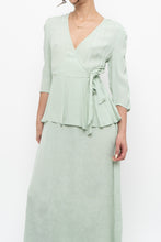Load image into Gallery viewer, ATELIER REVE x Faint Patterned Light Teal Midi Dress (M)