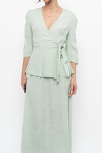 Load image into Gallery viewer, ATELIER REVE x Faint Patterned Light Teal Midi Dress (M)