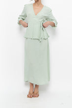Load image into Gallery viewer, ATELIER REVE x Faint Patterned Light Teal Midi Dress (M)