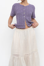 Load image into Gallery viewer, Vintage x Made in USA x Purple Cotton Cardigan (M, L)
