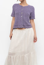 Load image into Gallery viewer, Vintage x Made in USA x Purple Cotton Cardigan (M, L)