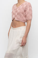 Load image into Gallery viewer, Vintage x Pink Crochet Cotton Cropped Cardigan (XS-M)