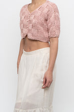 Load image into Gallery viewer, Vintage x Pink Crochet Cotton Cropped Cardigan (XS-M)