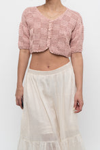Load image into Gallery viewer, Vintage x Pink Crochet Cotton Cropped Cardigan (XS-M)