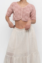 Load image into Gallery viewer, Vintage x Pink Crochet Cotton Cropped Cardigan (XS-M)