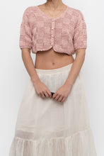 Load image into Gallery viewer, Vintage x Pink Crochet Cotton Cropped Cardigan (XS-M)