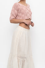 Load image into Gallery viewer, Vintage x Pink Crochet Cotton Cropped Cardigan (XS-M)