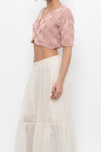 Load image into Gallery viewer, Vintage x Pink Crochet Cotton Cropped Cardigan (XS-M)