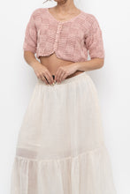 Load image into Gallery viewer, Vintage x Pink Crochet Cotton Cropped Cardigan (XS-M)