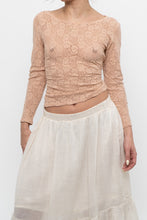 Load image into Gallery viewer, Vintage x Blush Pink Quarter-sleeve Lace Top (S, M)