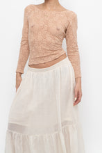 Load image into Gallery viewer, Vintage x Blush Pink Quarter-sleeve Lace Top (S, M)