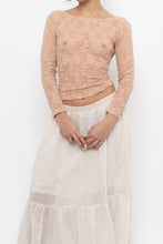 Load image into Gallery viewer, Vintage x Blush Pink Quarter-sleeve Lace Top (S, M)