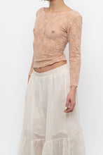 Load image into Gallery viewer, Vintage x Blush Pink Quarter-sleeve Lace Top (S, M)