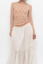 Load image into Gallery viewer, Vintage x Blush Pink Quarter-sleeve Lace Top (S, M)
