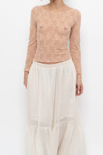 Load image into Gallery viewer, Vintage x Blush Pink Quarter-sleeve Lace Top (S, M)