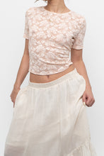 Load image into Gallery viewer, Vintage x Light Pink Lace Baby Tee (XS-M)