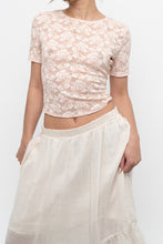 Load image into Gallery viewer, Vintage x Light Pink Lace Baby Tee (XS-M)
