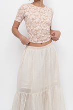 Load image into Gallery viewer, Vintage x Light Pink Lace Baby Tee (XS-M)