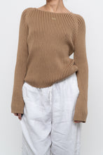 Load image into Gallery viewer, Vintage x Made in Hong Kong x Tan Ribbed Cotton-Blend Sweater (M, L)