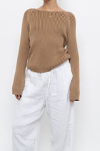 Load image into Gallery viewer, Vintage x Made in Hong Kong x Tan Ribbed Cotton-Blend Sweater (M, L)