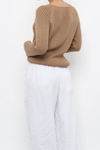 Load image into Gallery viewer, Vintage x Made in Hong Kong x Tan Ribbed Cotton-Blend Sweater (M, L)
