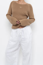 Load image into Gallery viewer, Vintage x Made in Hong Kong x Tan Ribbed Cotton-Blend Sweater (M, L)