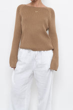 Load image into Gallery viewer, Vintage x Made in Hong Kong x Tan Ribbed Cotton-Blend Sweater (M, L)