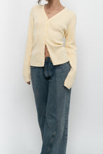 Load image into Gallery viewer, Vintage x Made in Hong Kong x GAP Yellow Ribbed Cotton Cardigan (L)