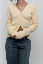 Load image into Gallery viewer, Vintage x Made in Hong Kong x GAP Yellow Ribbed Cotton Cardigan (L)