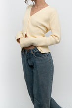 Load image into Gallery viewer, Vintage x Made in Hong Kong x GAP Yellow Ribbed Cotton Cardigan (L)