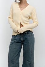 Load image into Gallery viewer, Vintage x Made in Hong Kong x GAP Yellow Ribbed Cotton Cardigan (L)