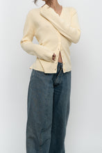 Load image into Gallery viewer, Vintage x Made in Hong Kong x GAP Yellow Ribbed Cotton Cardigan (L)