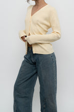 Load image into Gallery viewer, Vintage x Made in Hong Kong x GAP Yellow Ribbed Cotton Cardigan (L)