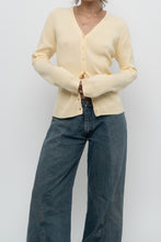 Load image into Gallery viewer, Vintage x Made in Hong Kong x GAP Yellow Ribbed Cotton Cardigan (L)