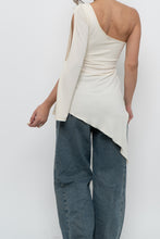 Load image into Gallery viewer, Vintage x Made in Canada x Cream Assymetric Top (M, L)