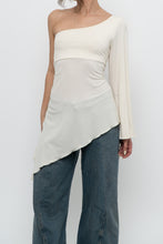 Load image into Gallery viewer, Vintage x Made in Canada x Cream Assymetric Top (M, L)