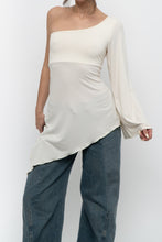 Load image into Gallery viewer, Vintage x Made in Canada x Cream Assymetric Top (M, L)