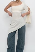 Load image into Gallery viewer, Vintage x Made in Canada x Cream Assymetric Top (M, L)