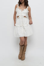 Load image into Gallery viewer, SABO LUXE x White Cotton Eyelette Cutout Mini Dress (S)