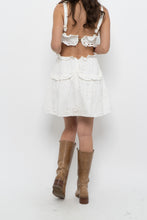 Load image into Gallery viewer, SABO LUXE x White Cotton Eyelette Cutout Mini Dress (S)