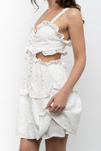 Load image into Gallery viewer, SABO LUXE x White Cotton Eyelette Cutout Mini Dress (S)
