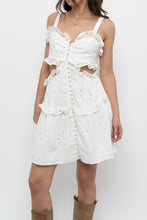 Load image into Gallery viewer, SABO LUXE x White Cotton Eyelette Cutout Mini Dress (S)