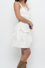 Load image into Gallery viewer, SABO LUXE x White Cotton Eyelette Cutout Mini Dress (S)