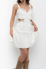 Load image into Gallery viewer, SABO LUXE x White Cotton Eyelette Cutout Mini Dress (S)